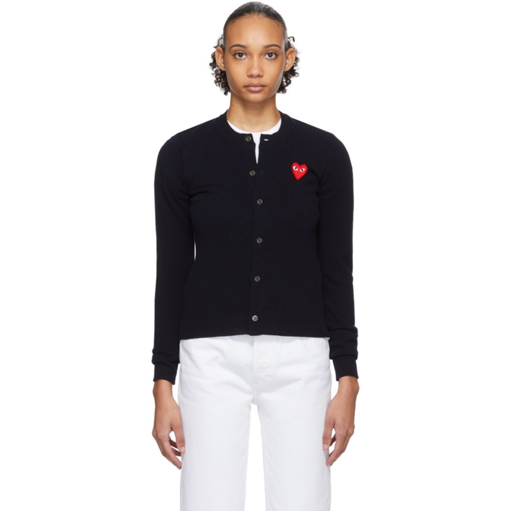 Comme des garcons play navy cardigan